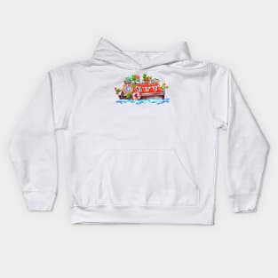 Cool narrow boat Kids Hoodie